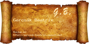 Gercsák Beatrix névjegykártya